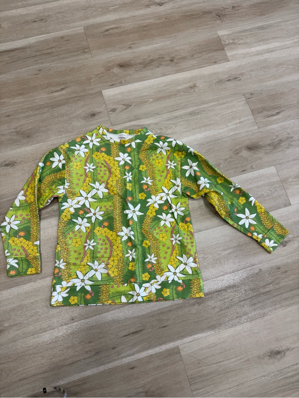 Leikini’s Women's Green & Yellow Floral Sweatshirt - Casual Crewneck